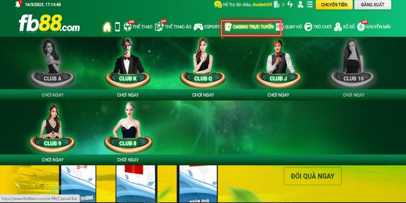 Casino trực tuyến chính là tựa game không thể thiếu tại FB88